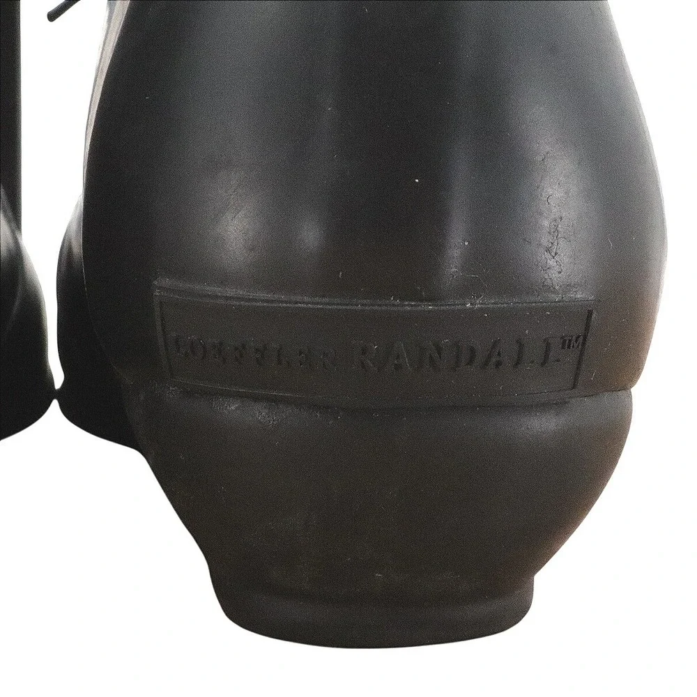 Loeffler Randall Black Lace Up Ankle Rain Boots Womens 7 Waterproof Rubber